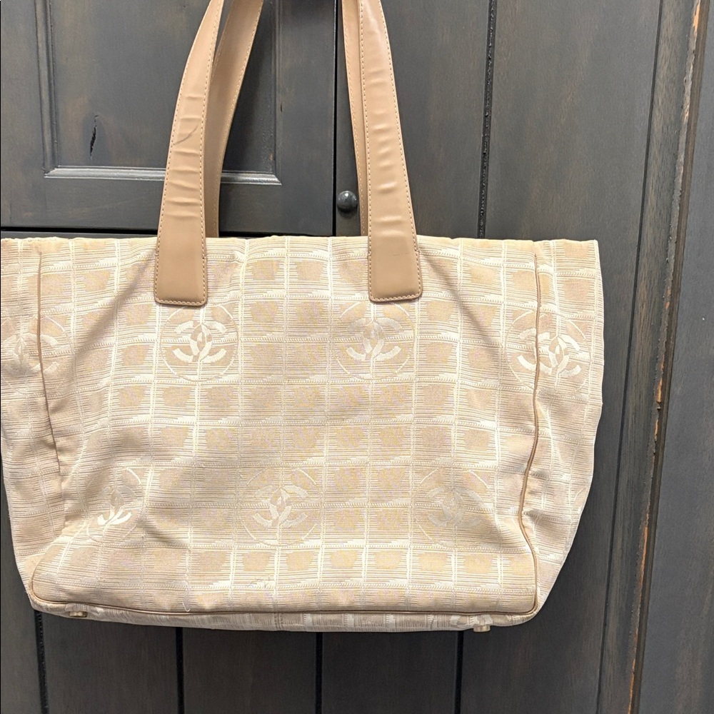 Chanel Ivory and Tan Tote Bag